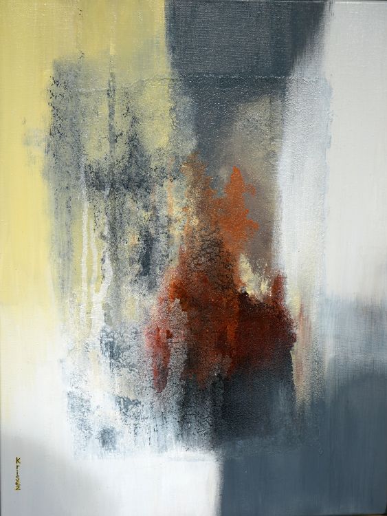 Averse d\'automne .2025 ( Acrylique + mixed media ) Krisez