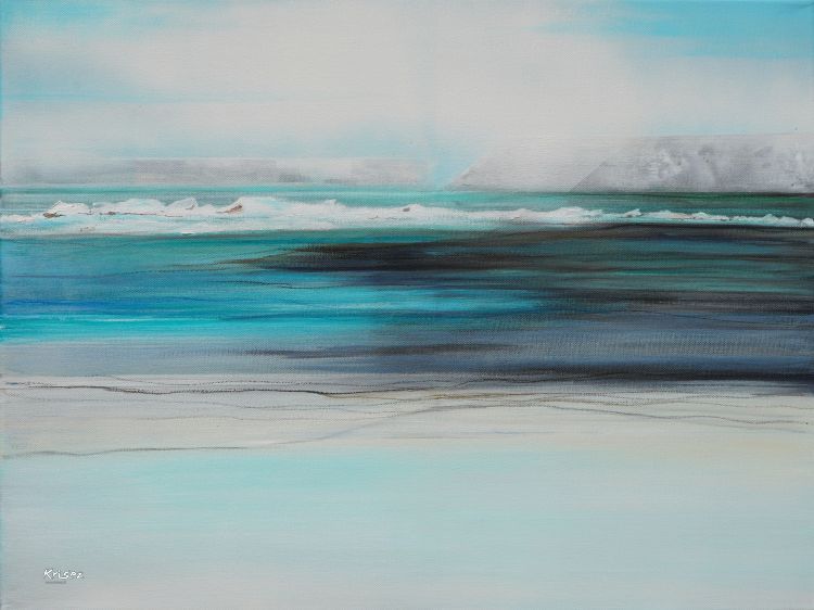 01.Lagune glaciaire Acrylique sur toile, pastel etc.
